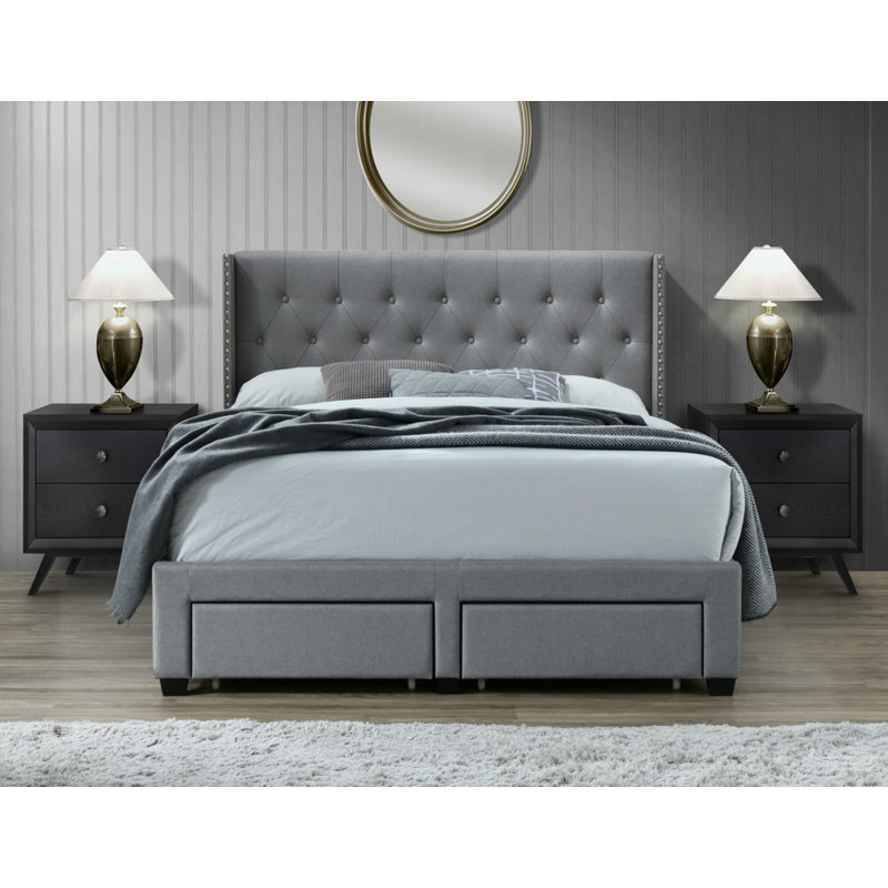 House of Hampton® Adella Queen Tufted Upholstered Storage Standard Bed